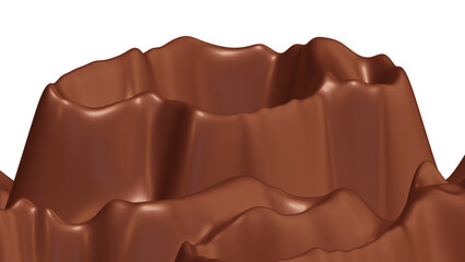 Realistic dark chocolate in 3d rendering for food concept