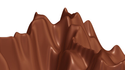 Realistic dark chocolate in 3d rendering for food concept