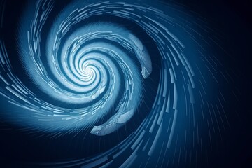 Illustration of a generative AI-generated blue swirl on a black background, created using generative AI