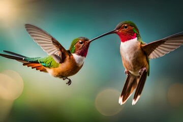 hummingbird in fighting .AI generated
