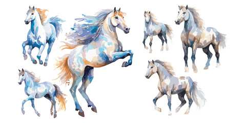 Fototapeta na wymiar Watercolor Horse clipart for graphic resources