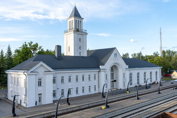 Valga, Estonia - 07.24.2023: Valga railway station in Estonia