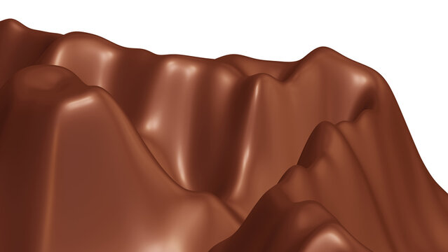 Realistic dark chocolate in 3d rendering for food concept