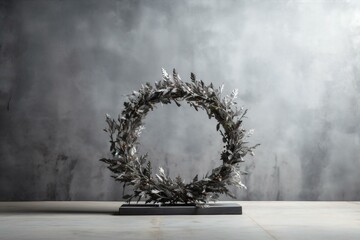 Minimalistic Gray Wreath Elegance, Generative AI