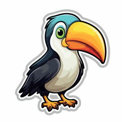 Toucan bird in cartoon doodle style. 2d cute vector illustration in logo, icon style. 