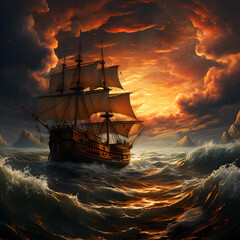 A real photographic landscape painting. AI Generated