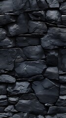 Seamless Black Rock Texture: Repeating Rockface Pattern