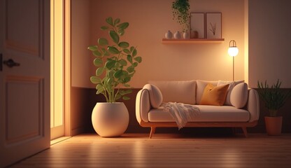 Light Renovation in Warm Color Tone Design Style Cozy Generative Ai