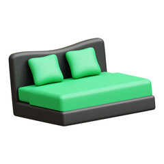 Bed 3d render illustration icon
