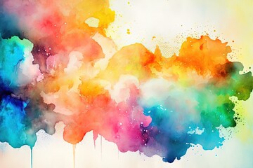 A multicolored cloud of paint on a white background