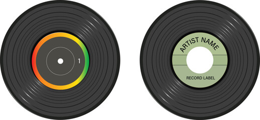 vinyl cd labels, and design vector for music art and album Pro Vector - obrazy, fototapety, plakaty