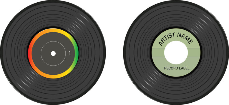 vinyl cd labels, and design vector for music art and album Pro Vector - Powered by Adobe