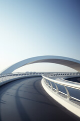Fototapeta premium empty road with modern bridge