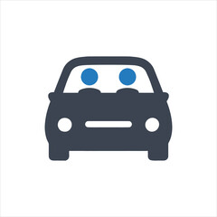 Carpool, Two people riding in a car icon