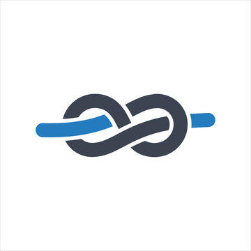 Rope tied into a figure eight knot