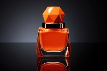 Orange nail polish bottle.