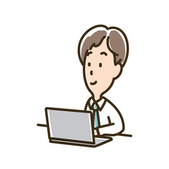 パソコンを使う男性