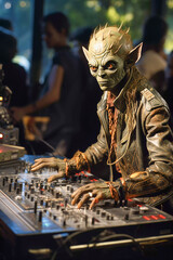 Interstellar Grooves: DJ Alien on Vintage-Style Poster Art, Generative AI