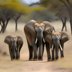 group of elephants