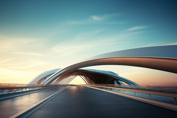 empty road with modern bridge