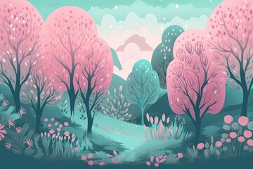 abstract background with trees