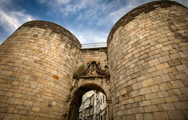 Naklejka premium Puerta de San Pedro of the wall of Lugo, Spain, declared a World Heritage Site by Unesco