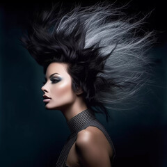 Fototapeta premium Amazing women's hairstyle in the style, Generative AI