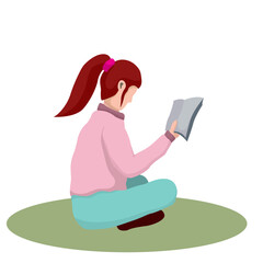 Sweet girl reading a book and resting. Feminine Everyday life and daily routine scenery by young women
