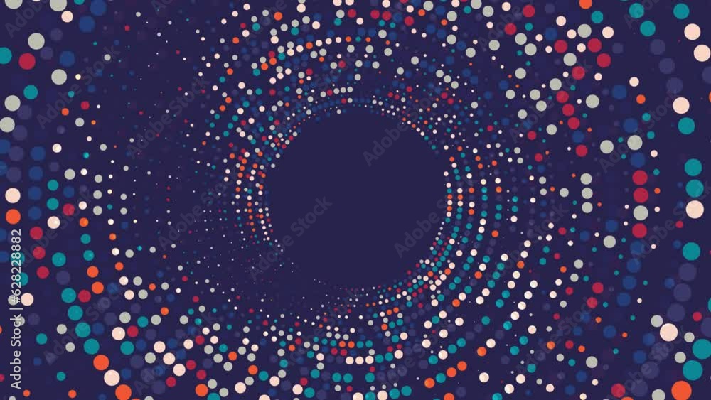 Poster circle retro style with dot element rounded background