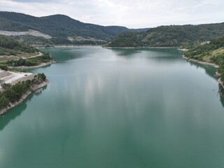 aerial view of the water dam
