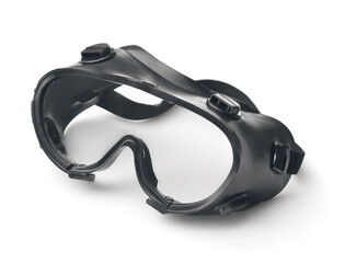 Black rubber safety goggles