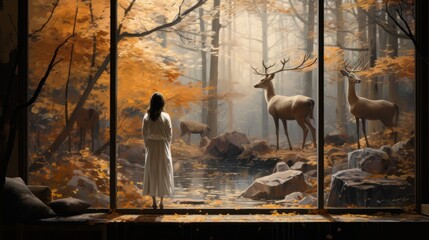 Fototapeta premium modern house in the forest