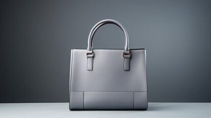 Fototapeta premium women's handbag in gray color on a studio background, isolated