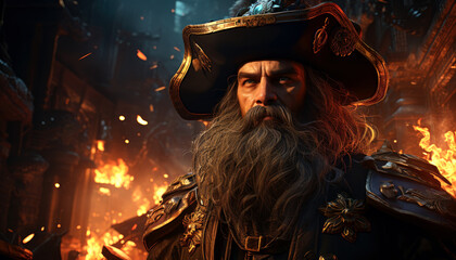 fearsome pirate sailor captain . generative ai