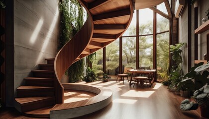 Wooden Stairs indoor design house interior