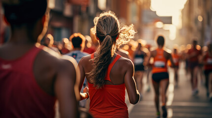 women running marathon generative ai - Powered by Adobe