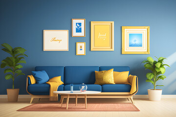 modern living room interior, generative ai