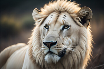 Fototapeta premium Portrait of white lion 