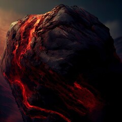 Rock with the red magma