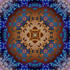 Seamless abstract square pattern. Alcohol ink in modern art. Mandala