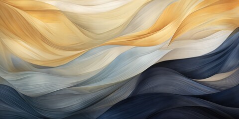 Luxury abstract background waves gold and and dark blue color, generative ai