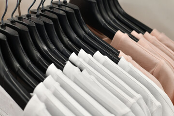 Womens T-shirt on hanger in the store