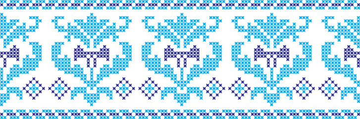 Obraz premium embroidered cross-stitch ornament national pattern