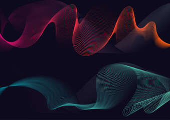 abstraction, waves, vector