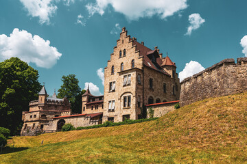 Fototapeta na wymiar Panoramic view of Lichtenstein Castle in Germany.