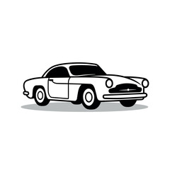 Fototapeta premium Car front line icon. Simple outline style sign symbol. Auto, view, sport, race, transport concept. Vector illustration isolated on white background. Editable stroke EPS 10.