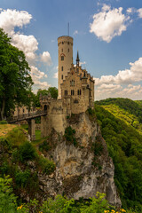 Panoramic view of Lichtenstein Castle in Germany.