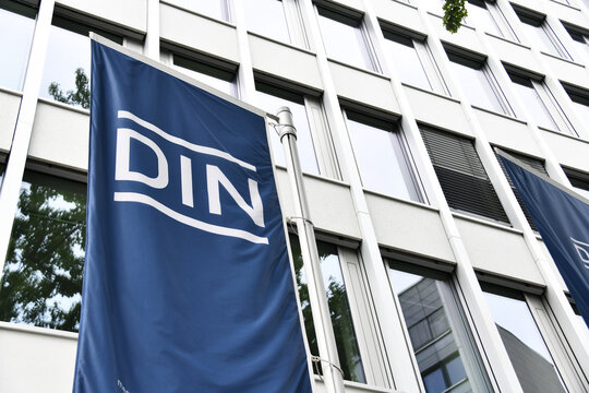 Berlin, Germany - June 6, 2023: Headquarters of German Institute for Standardization - DIN, Deutsches Institut für Normung e.V. - in Berlin, Germany
