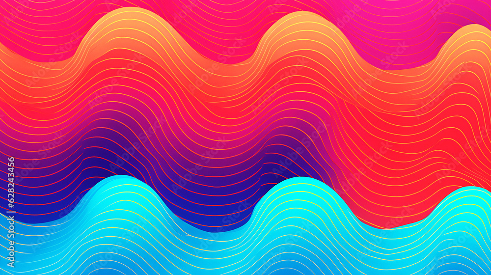 Poster vibrant neon background with close-up of brain on circuit board: a futuristic generative ai image