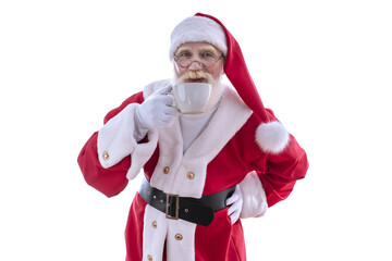 Fototapeta na wymiar Joyful character for winter christmas season advertising